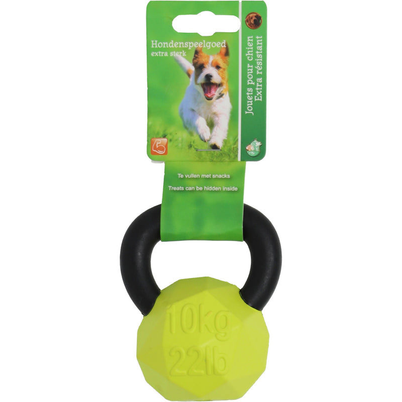 Honden speelgoed Boon hond speelgoed kettlebell rubber+nylon groen/zwart 10cm