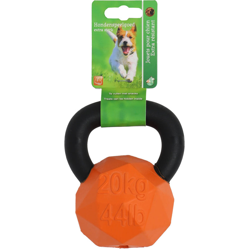 Honden speelgoed Boon hond speelgoed kettlebell rubber+nylon oranje/zwart 14cm