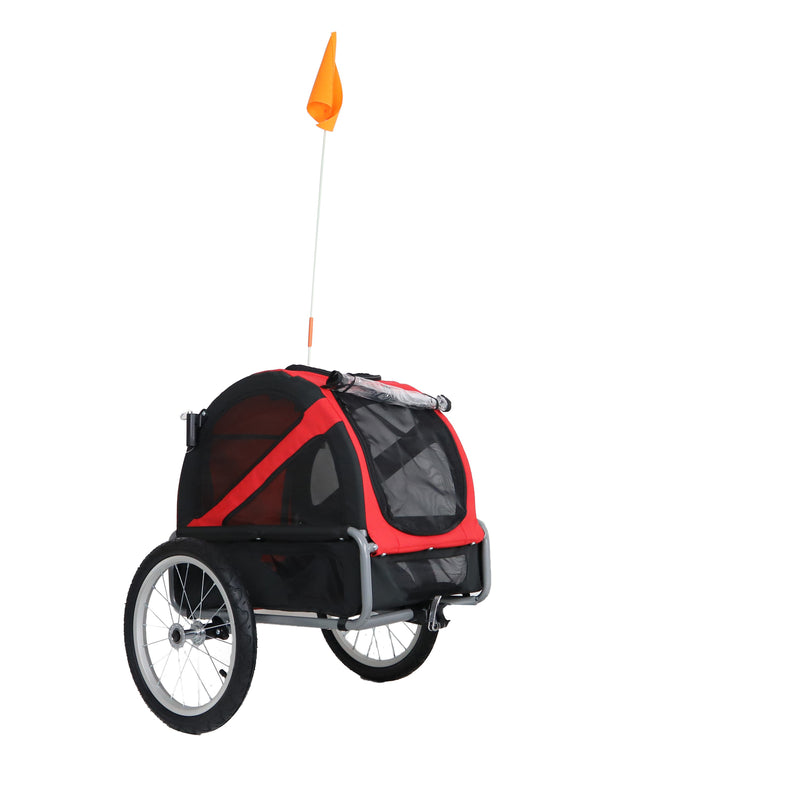 Fietskar honden Doggyride fietskar mini 20 Rood/zwart cabin only