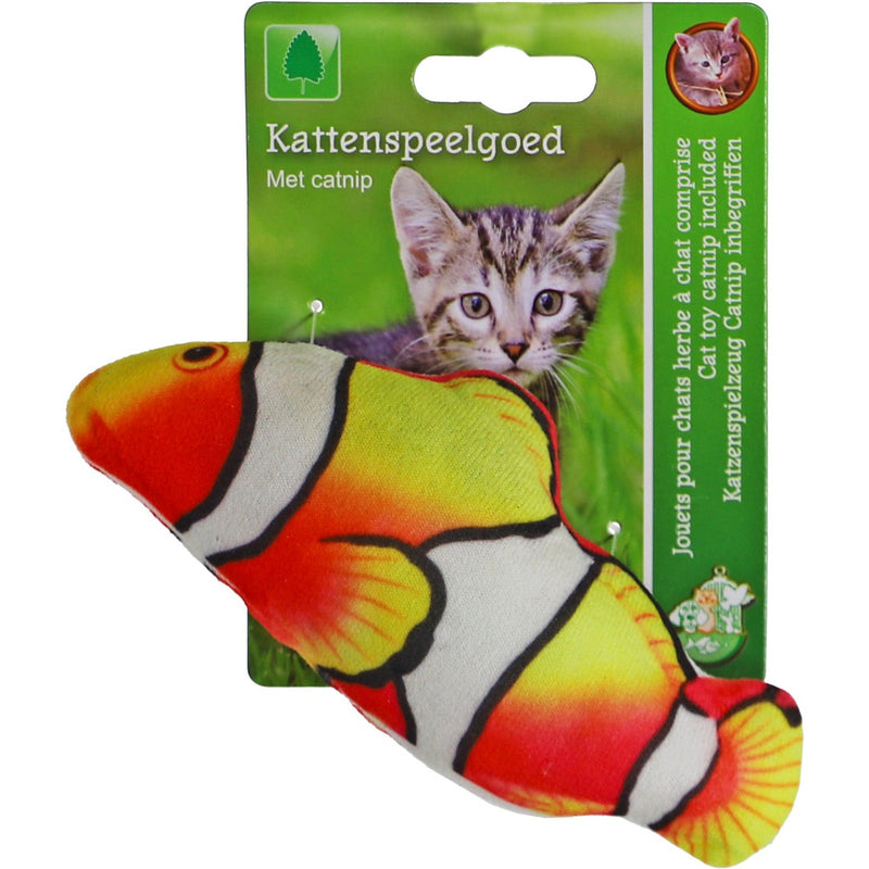 Kattenspeelgoed Boon kattenspeelgoed clownsvis+catnip+bel oranje/wit 15 cm