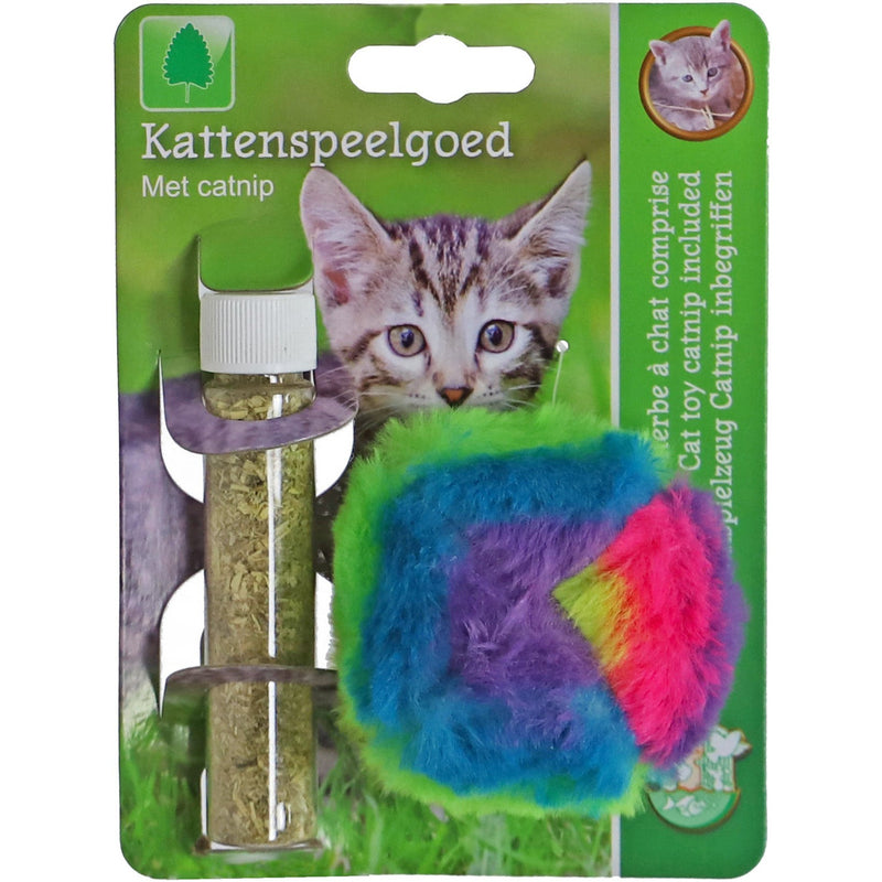 Kattenspeelgoed Boon kattenspeelgoed regenboogbal met catnip vulbaar 7cm