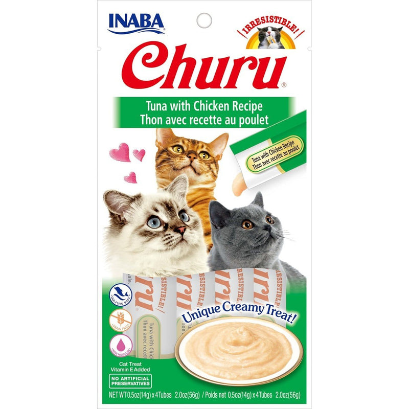 Katten snoepjes Churu Puree tonijn met Kip