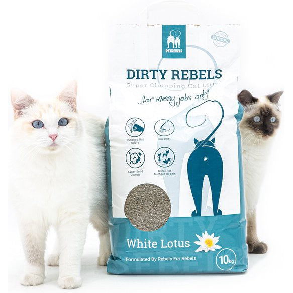 Kattenbakvulling Dirty Rebels Witte Lotus 10 liter klontvormend