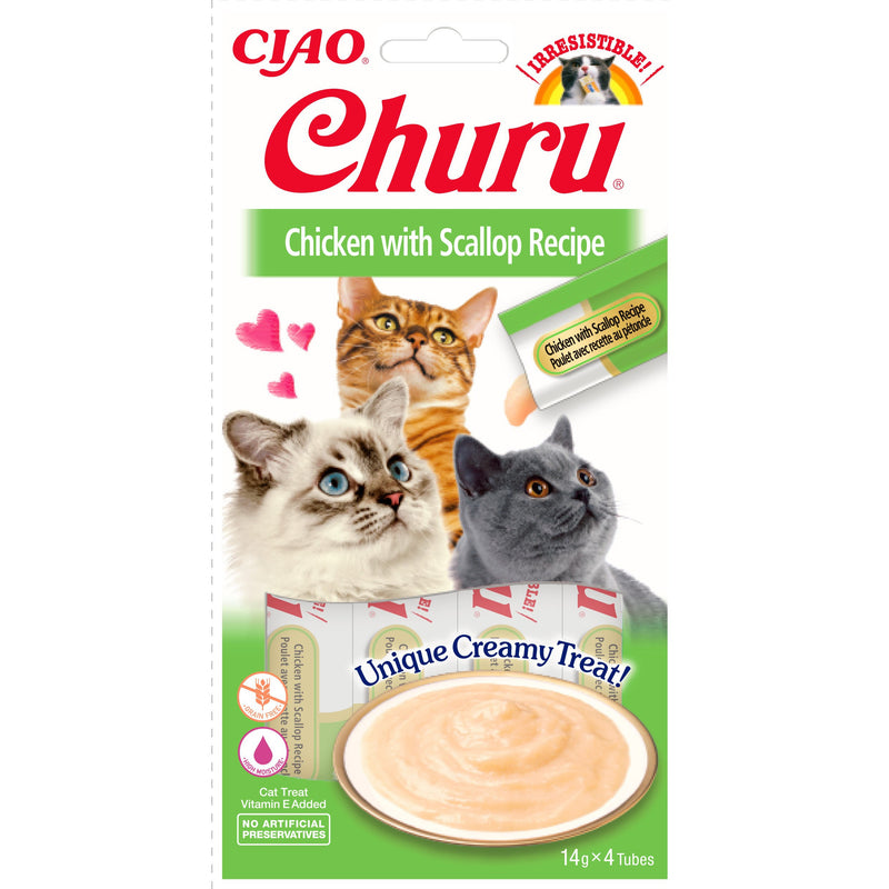 Katten snoepjes Churu Puree Kip met Sint-jakobsschelp