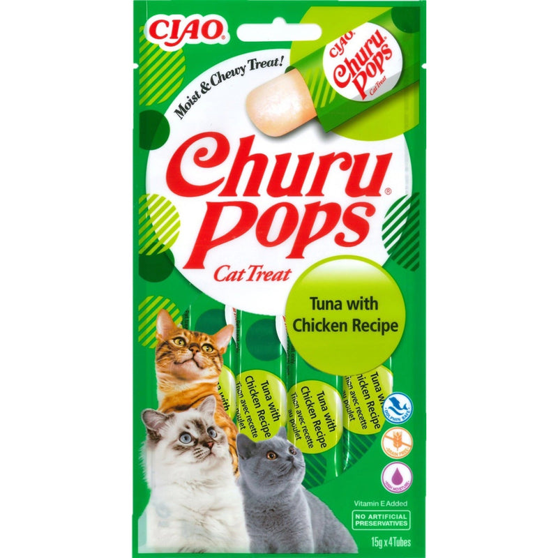 Katten snoepjes Churu Pops tonijn met kip