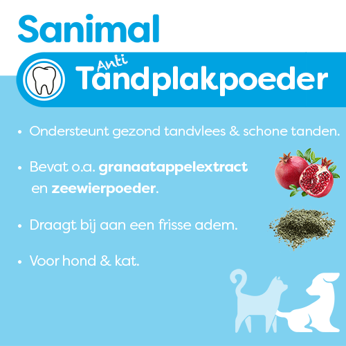 Tandenpoetsen Sanimal honden anti-tandplakpoeder